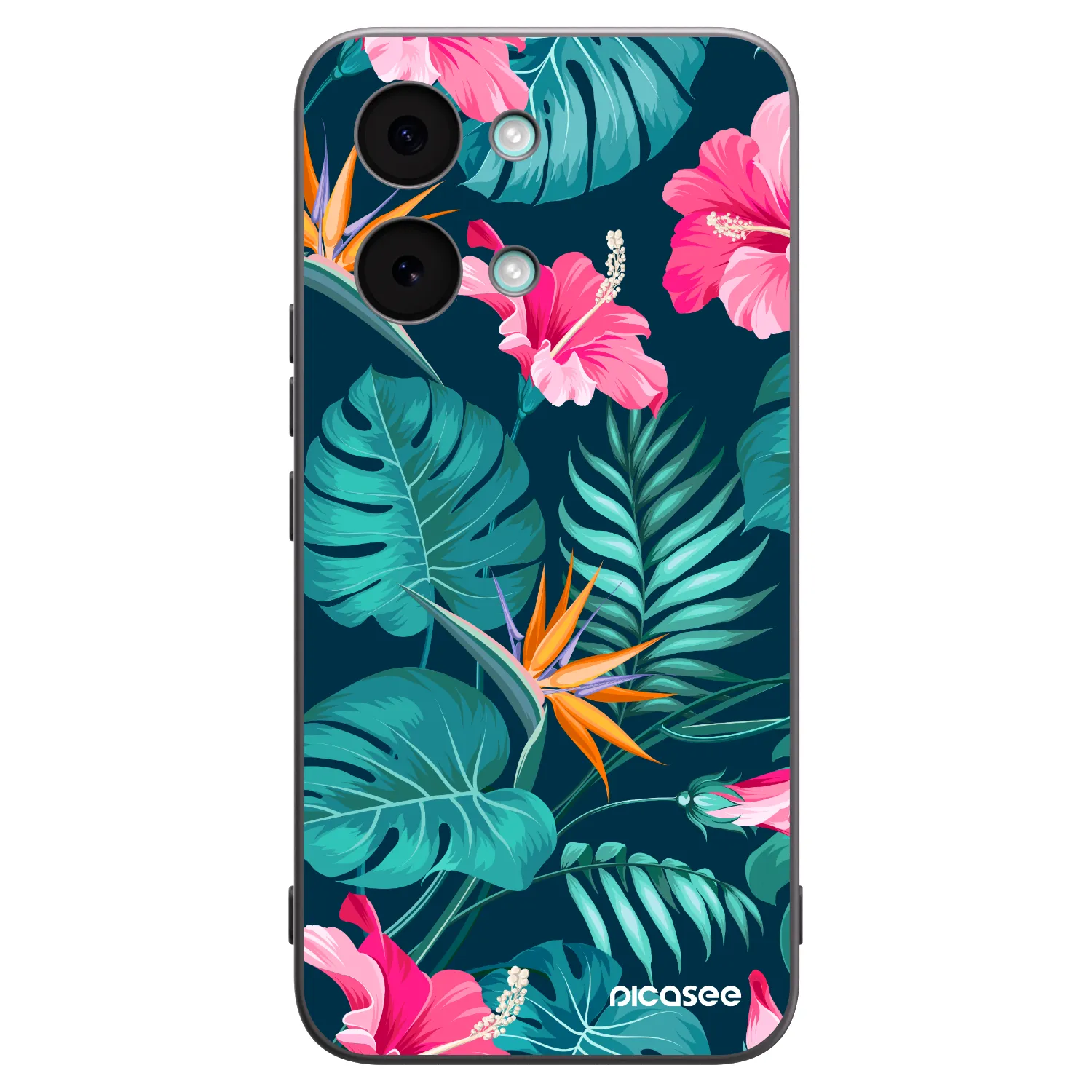 Picasee Xiaomi Poco X8 Pro Max Hülle - Schwarzes Silikon - Pink Monstera