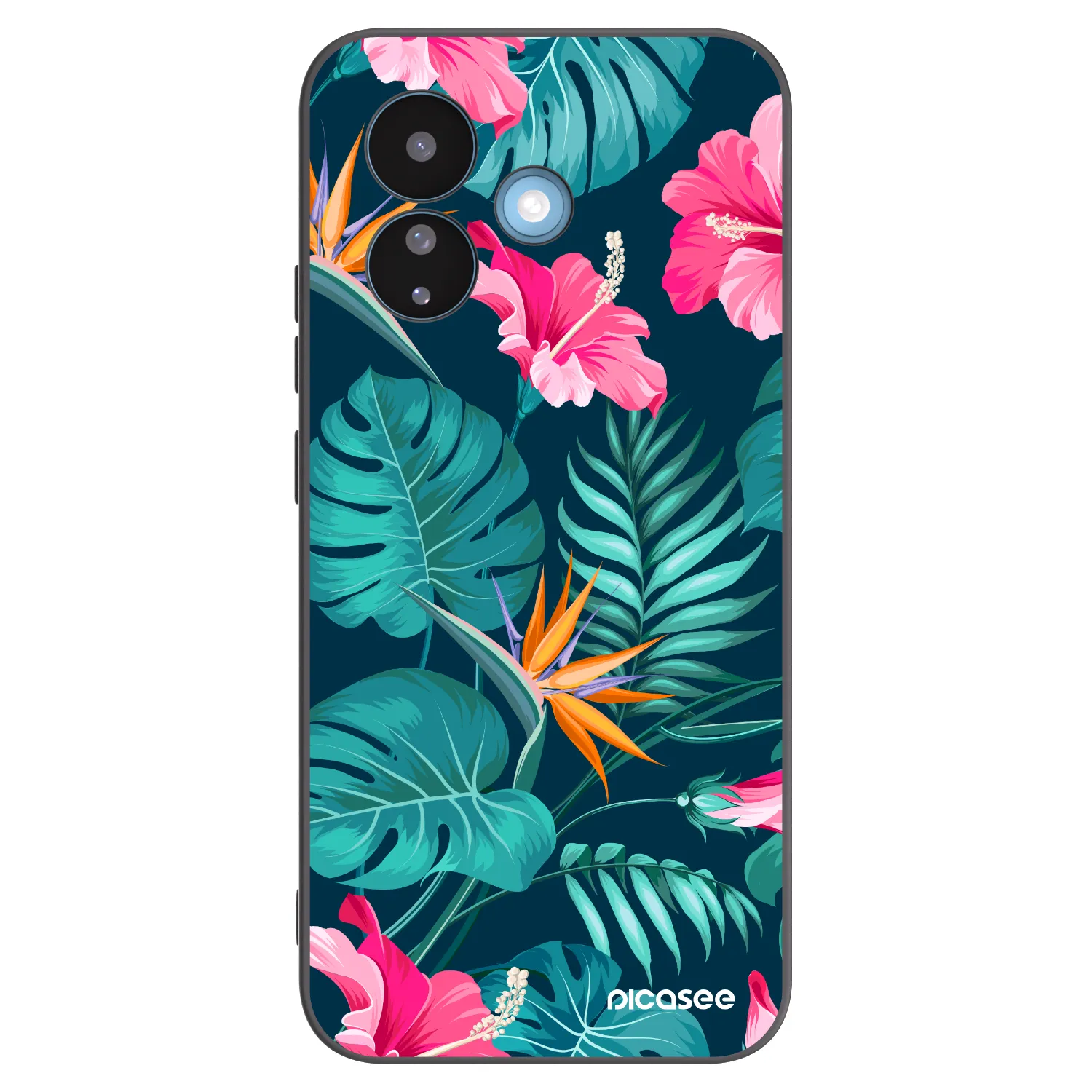 Picasee Xiaomi Redmi Note 17 Pro 5G Hülle - Schwarzes Silikon - Pink Monstera