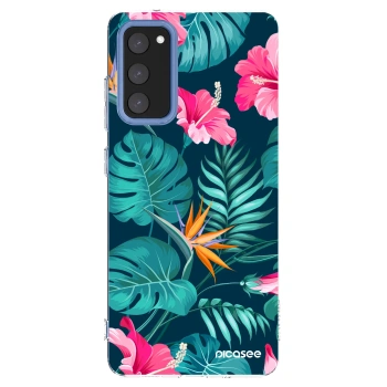 Picasee Samsung Galaxy S20 FE Hülle - Transparentes Silikon - Pink Monstera