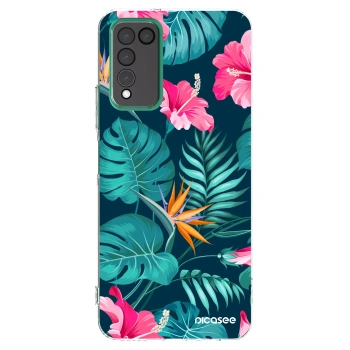 Picasee Honor 10X Lite Hülle - Transparentes Silikon - Pink Monstera