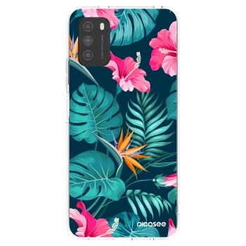 Picasee Xiaomi Poco M3 Hülle - Transparentes Silikon - Pink Monstera