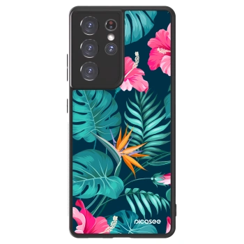 Hülle für Samsung Galaxy S21 Ultra 5G G998B - Pink Monstera