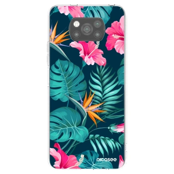 Picasee Xiaomi Poco X3 Pro Hülle - Schwarzes Silikon - Pink Monstera
