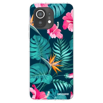 Picasee Xiaomi Mi 11 Hülle - Transparentes Silikon - Pink Monstera