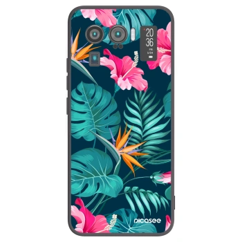 Picasee Xiaomi Mi 11 Ultra Hülle - Schwarzes Silikon - Pink Monstera