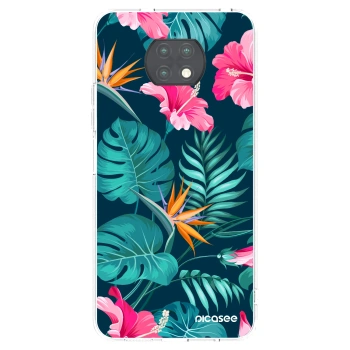 Picasee Xiaomi Redmi Note 9T Hülle - Transparentes Silikon - Pink Monstera