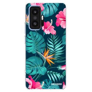 Picasee Xiaomi 11T Hülle - Transparentes Silikon - Pink Monstera