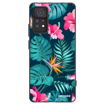 Picasee Xiaomi Redmi Note 11 Pro 5G Hülle - Schwarzes Silikon - Pink Monstera