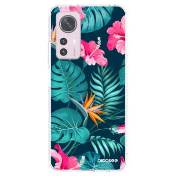Picasee Xiaomi 12 Hülle - Transparentes Silikon - Pink Monstera