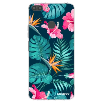 Picasee Huawei P Smart Hülle - Transparentes Silikon - Pink Monstera