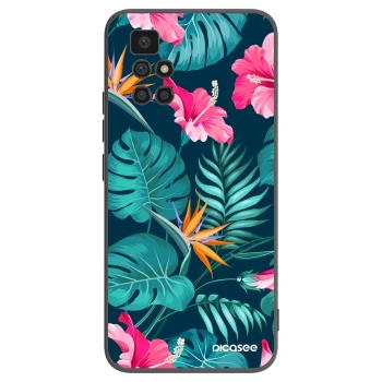 Picasee Xiaomi Redmi 10 (2022) Hülle - Schwarzes Silikon - Pink Monstera