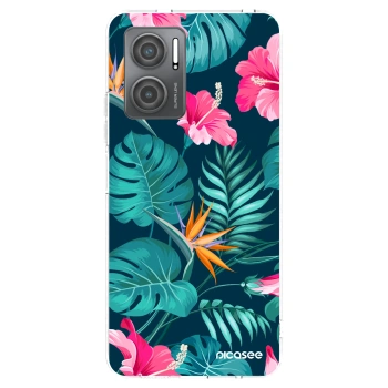 Picasee Xiaomi Redmi 10 5G Hülle - Transparentes Silikon - Pink Monstera