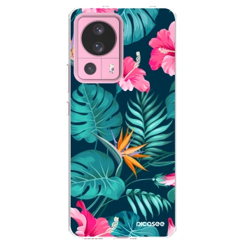Picasee Xiaomi 13 Lite Hülle - Transparentes Silikon - Pink Monstera