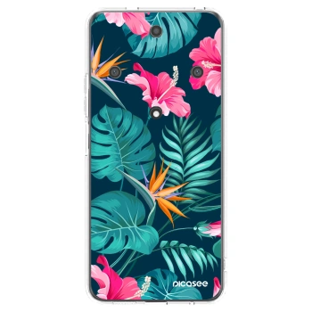 Picasee Honor Magic5 Lite 5G Hülle - Transparentes Silikon - Pink Monstera