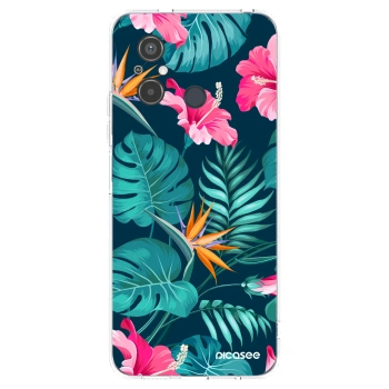 Picasee Xiaomi Redmi 12C Hülle - Transparentes Silikon - Pink Monstera