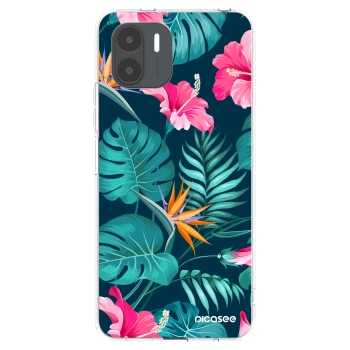 Picasee Xiaomi Redmi A2 Hülle - Transparentes Silikon - Pink Monstera