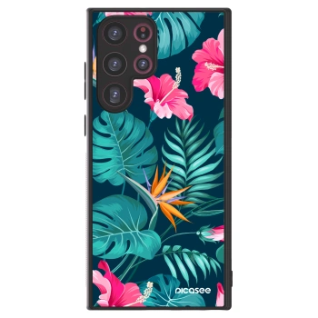 Picasee ULTIMATE CASE PowerShare für Samsung Galaxy S22 Ultra 5G - Pink Monstera
