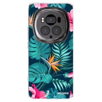Picasee Honor Magic6 Pro Hülle - Transparentes Silikon - Pink Monstera