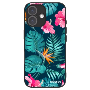 Picasee ULTIMATE CASE MagSafe für Apple iPhone 16 - Pink Monstera