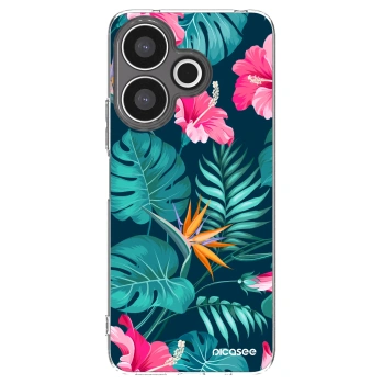 Picasee Xiaomi Redmi 13 4G Hülle - Transparentes Silikon - Pink Monstera