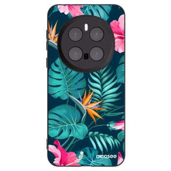 Picasee Honor Magic7 Pro 5G Hülle - Schwarzes Silikon - Pink Monstera