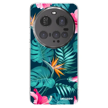 Picasee Xiaomi 15 Ultra Hülle - Transparentes Silikon - Pink Monstera