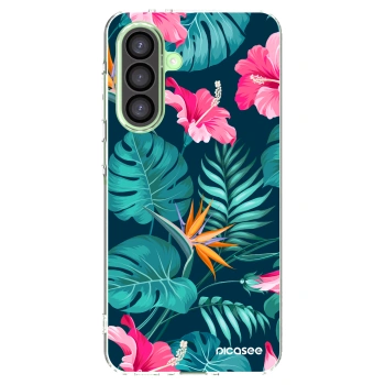 Picasee Samsung Galaxy A26 5G A266B Hülle - Transparentes Silikon - Pink Monstera