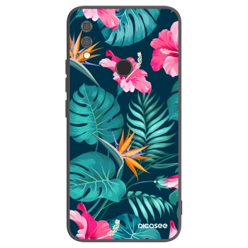 Picasee Xiaomi Redmi Note 7 Hülle - Schwarzes Silikon - Pink Monstera