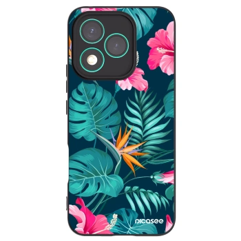 Picasee Honor 400 Lite 5G Hülle - Schwarzes Silikon - Pink Monstera