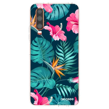 Picasee Huawei P30 Hülle - Transparentes Silikon - Pink Monstera