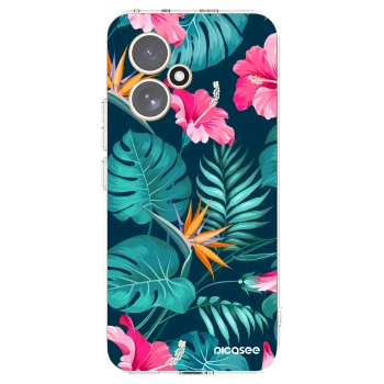 Picasee Honor 400 5G Hülle - Transparentes Silikon - Pink Monstera