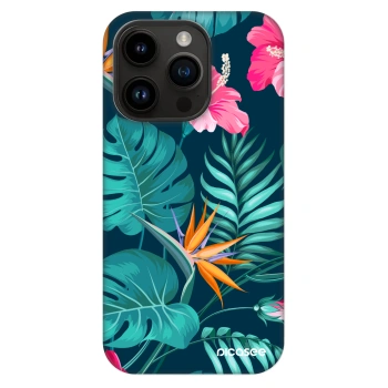 Hülle für Apple iPhone 14 Pro - Pink Monstera