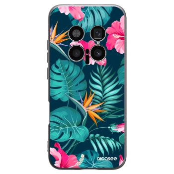 Picasee Honor Magic8 Pro 5G Hülle - Schwarzes Silikon - Pink Monstera