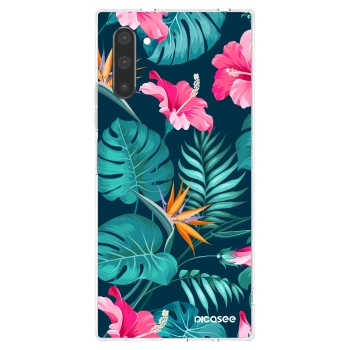 Picasee Samsung Galaxy Note 10 N970F Hülle - Transparentes Silikon - Pink Monstera
