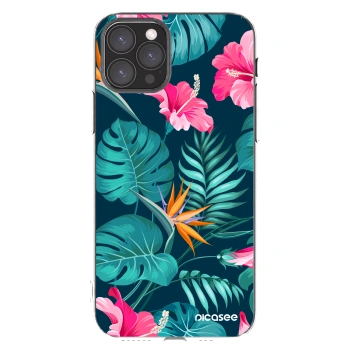 Picasee Apple iPhone 11 Pro Hülle - Transparentes Silikon - Pink Monstera