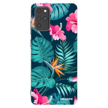 Picasee Samsung Galaxy S20+ G985F Hülle - Transparentes Silikon - Pink Monstera