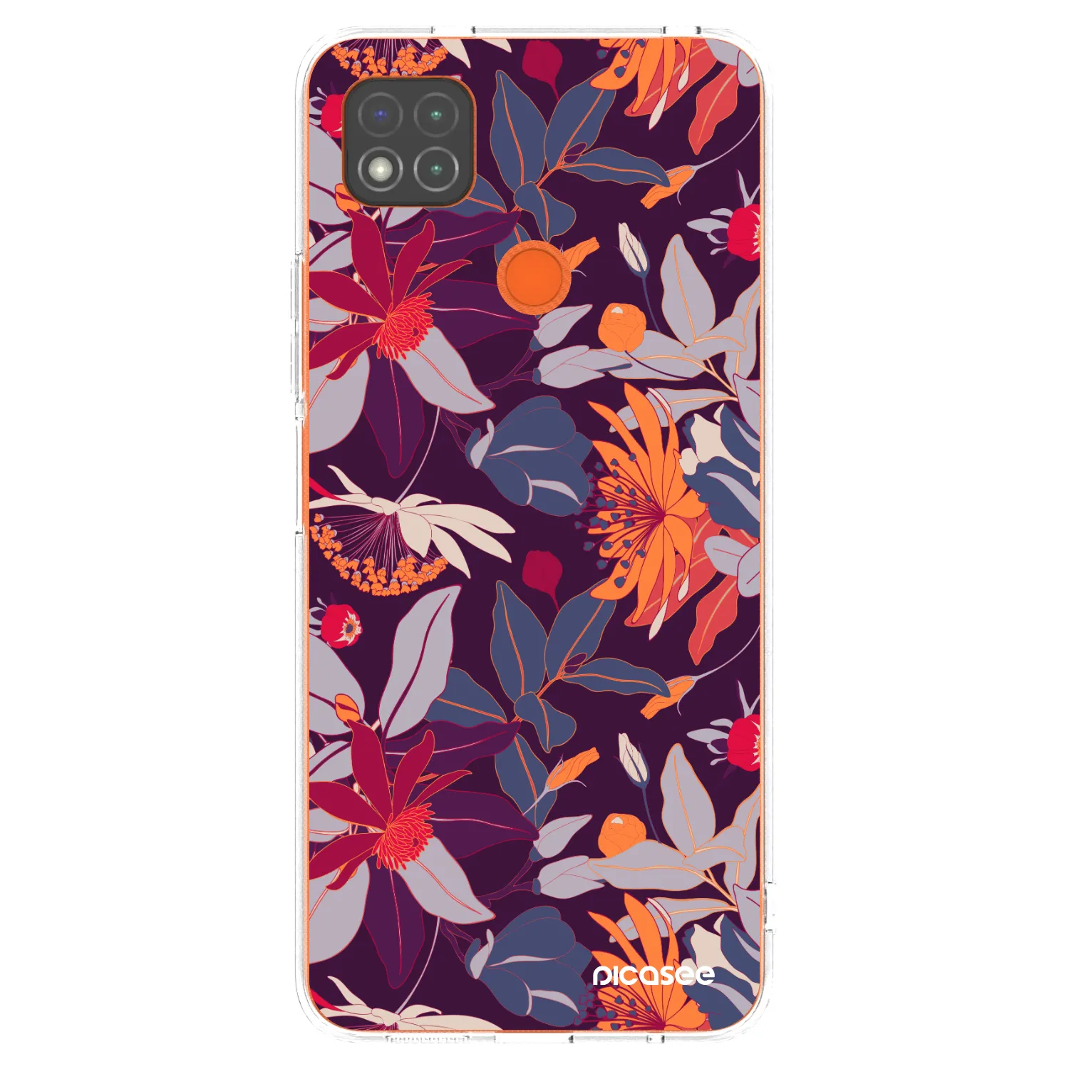 Picasee Xiaomi Redmi 9C Hülle - Transparentes Silikon - Purple Leaf