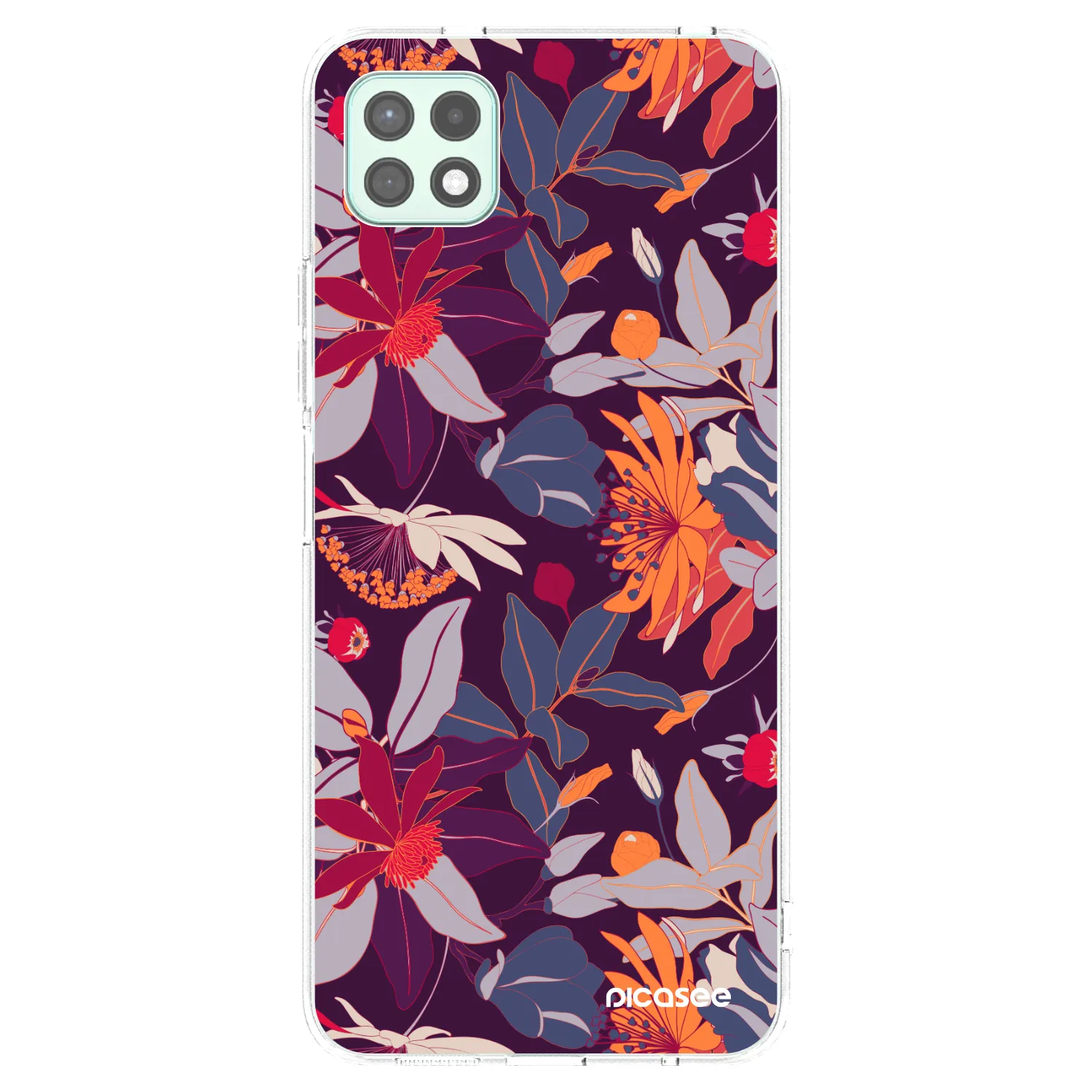 Picasee Samsung Galaxy A22 A226B 5G Hülle - Transparentes Silikon - Purple Leaf