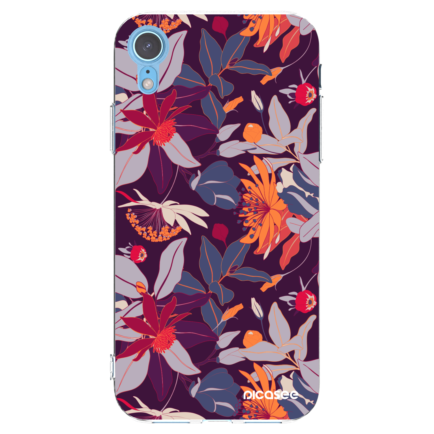 Picasee Apple iPhone XR Hülle - Transparentes Silikon - Purple Leaf