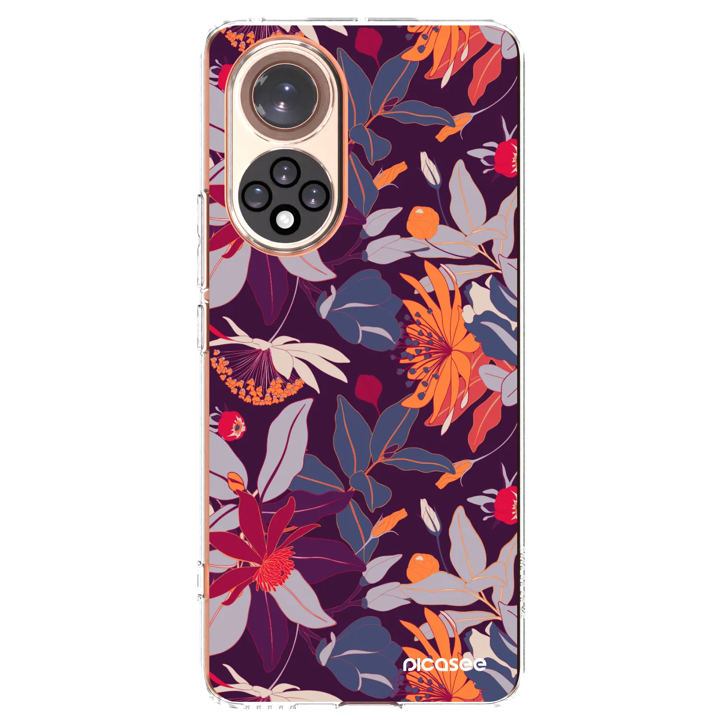 Picasee Honor 50 5G Hülle - Transparentes Silikon - Purple Leaf
