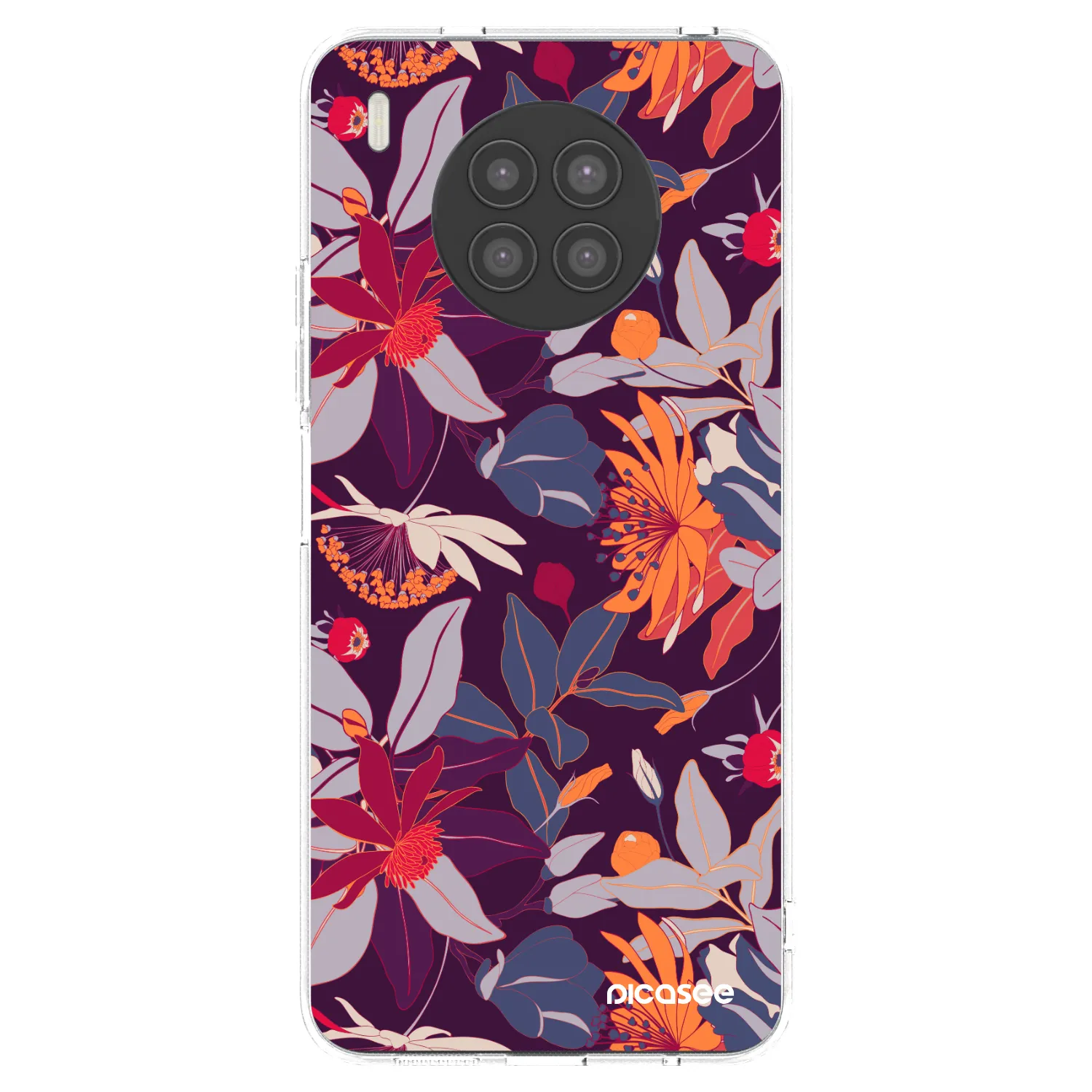 Picasee Huawei Nova 8i Hülle - Transparentes Silikon - Purple Leaf