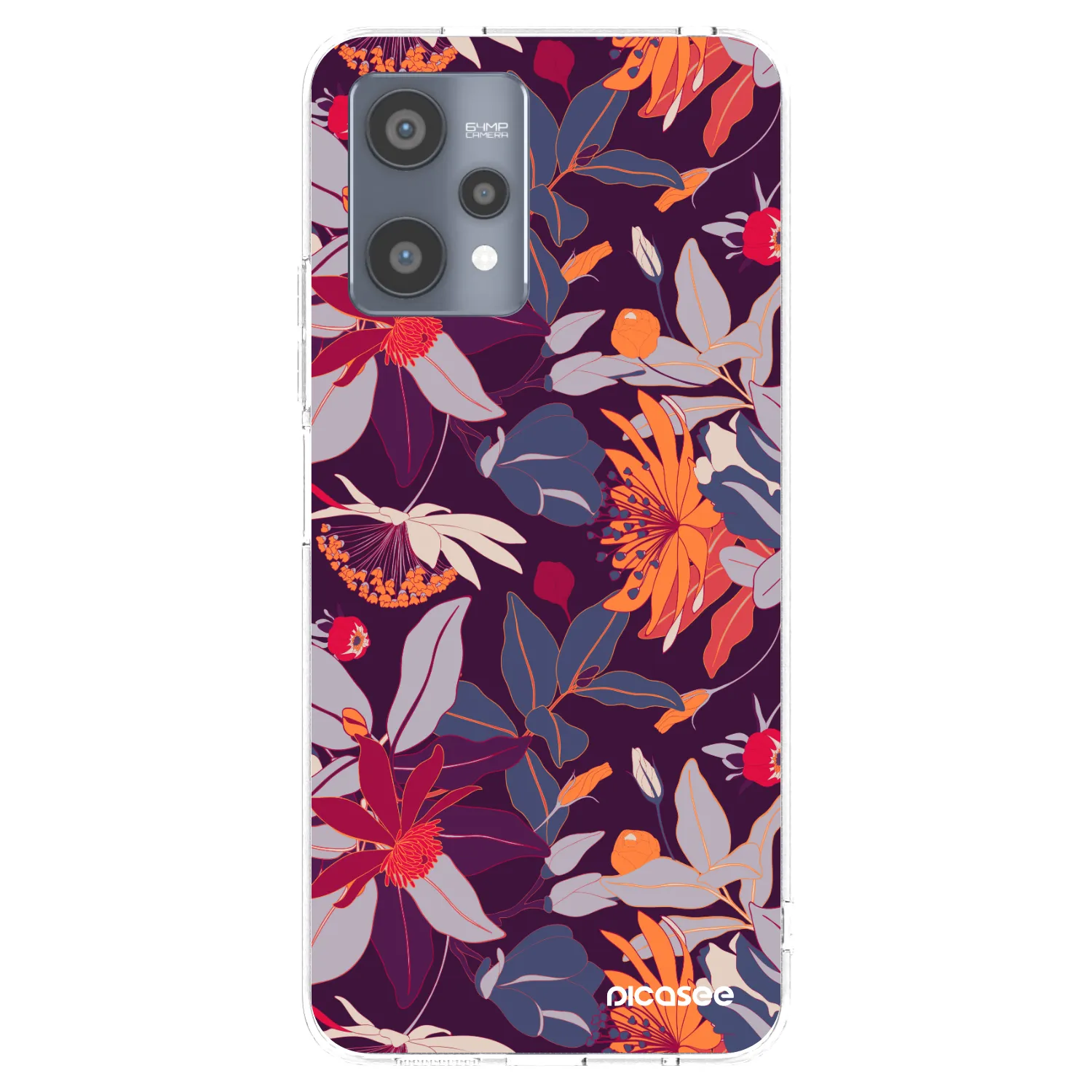Picasee Realme 9 Pro 5G Hülle - Transparentes Silikon - Purple Leaf
