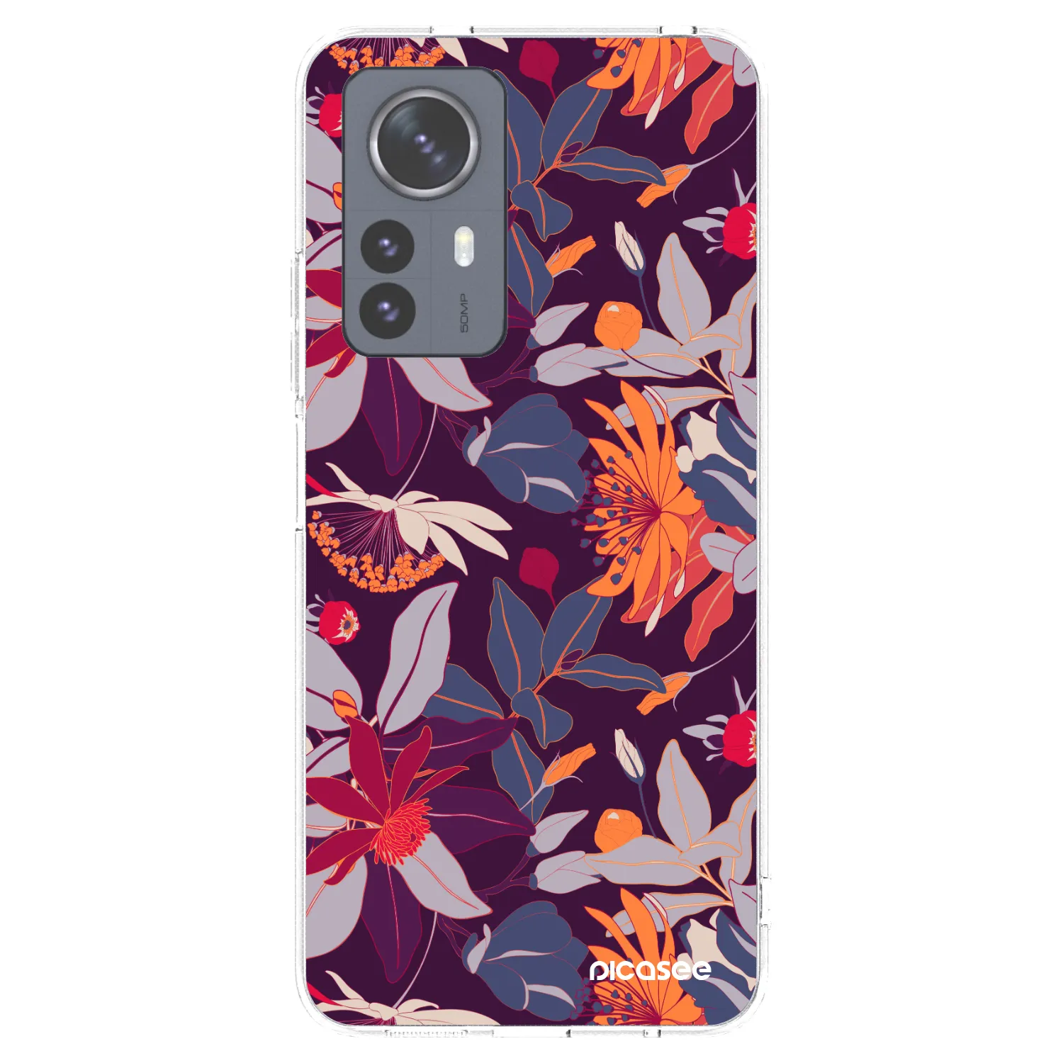 Picasee Xiaomi 12 Pro Hülle - Transparentes Silikon - Purple Leaf
