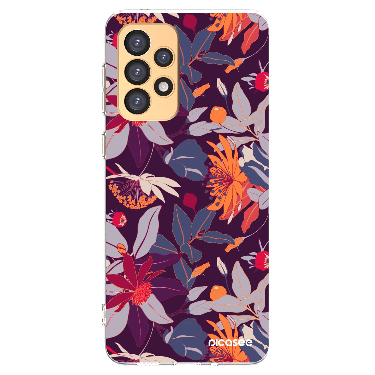 Picasee Samsung Galaxy A33 5G A336 Hülle - Transparentes Silikon - Purple Leaf