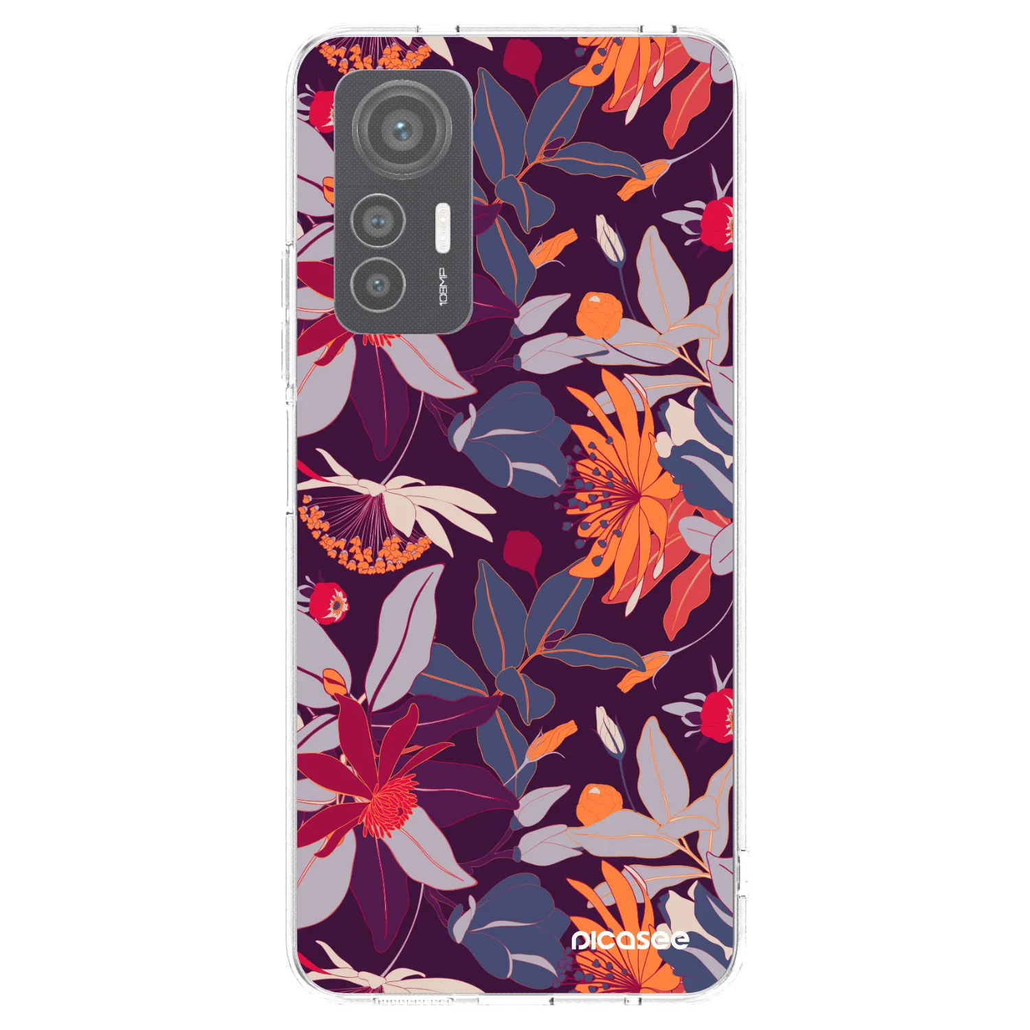 Picasee Xiaomi 12 Lite Hülle - Transparentes Silikon - Purple Leaf