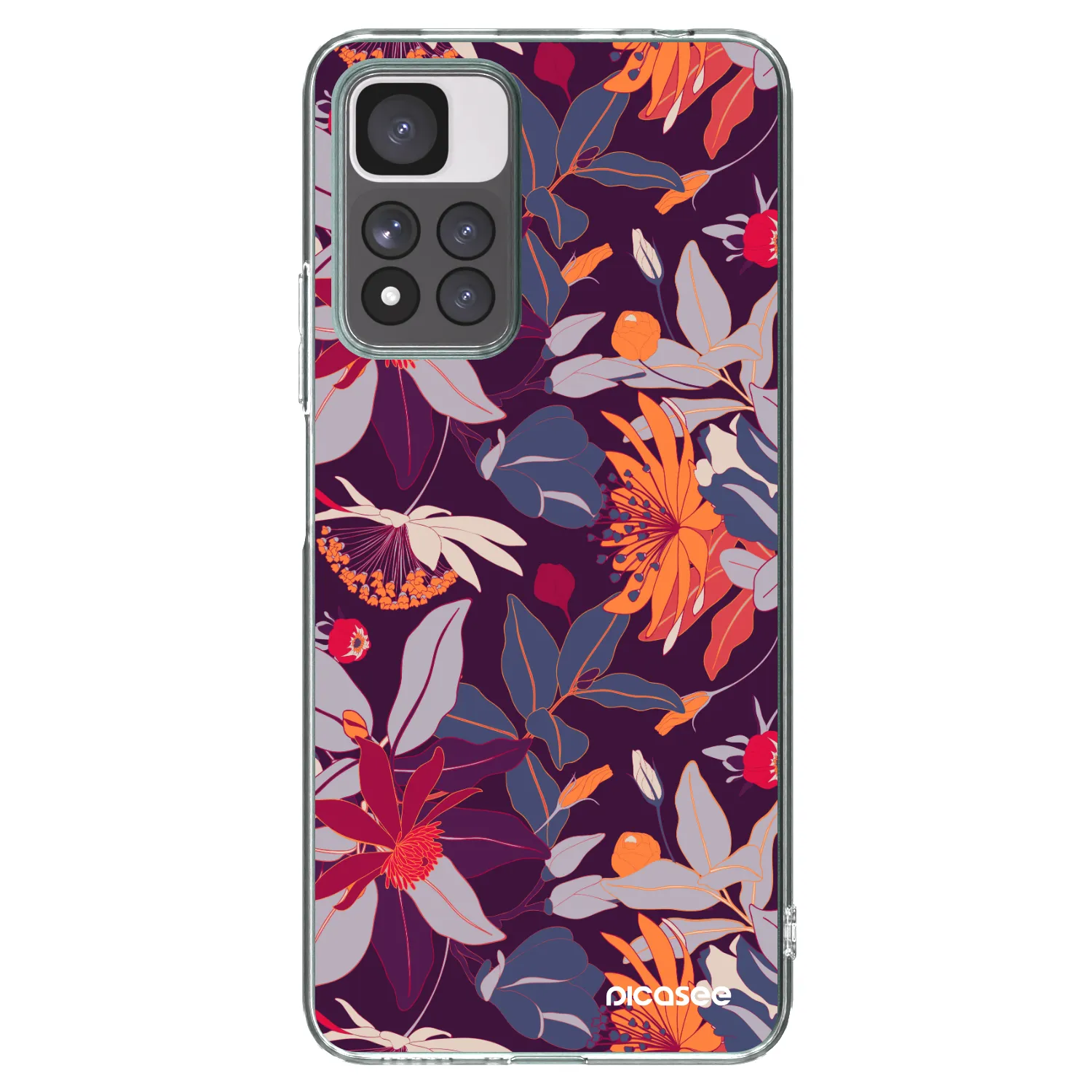Picasee Xiaomi Redmi Note 11 Pro+ 5G Hülle - Transparentes Silikon - Purple Leaf