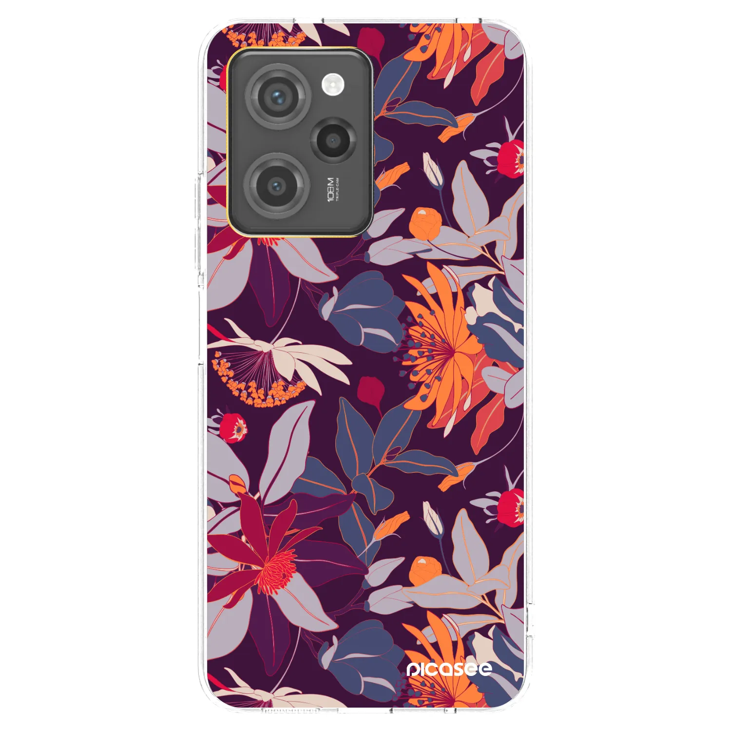 Picasee Xiaomi Poco X5 Pro Hülle - Transparentes Silikon - Purple Leaf