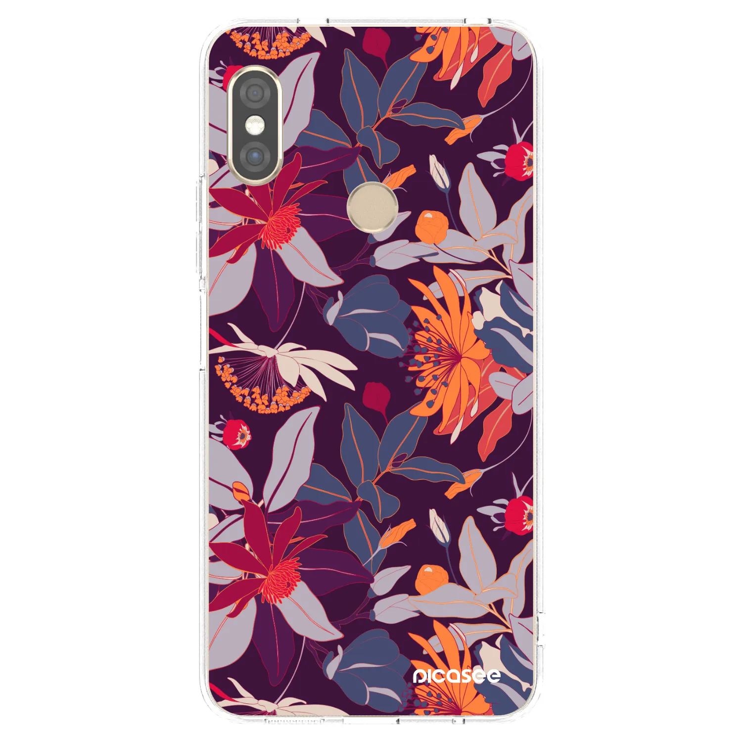 Picasee Xiaomi Redmi Note 5 Global Hülle - Transparentes Silikon - Purple Leaf