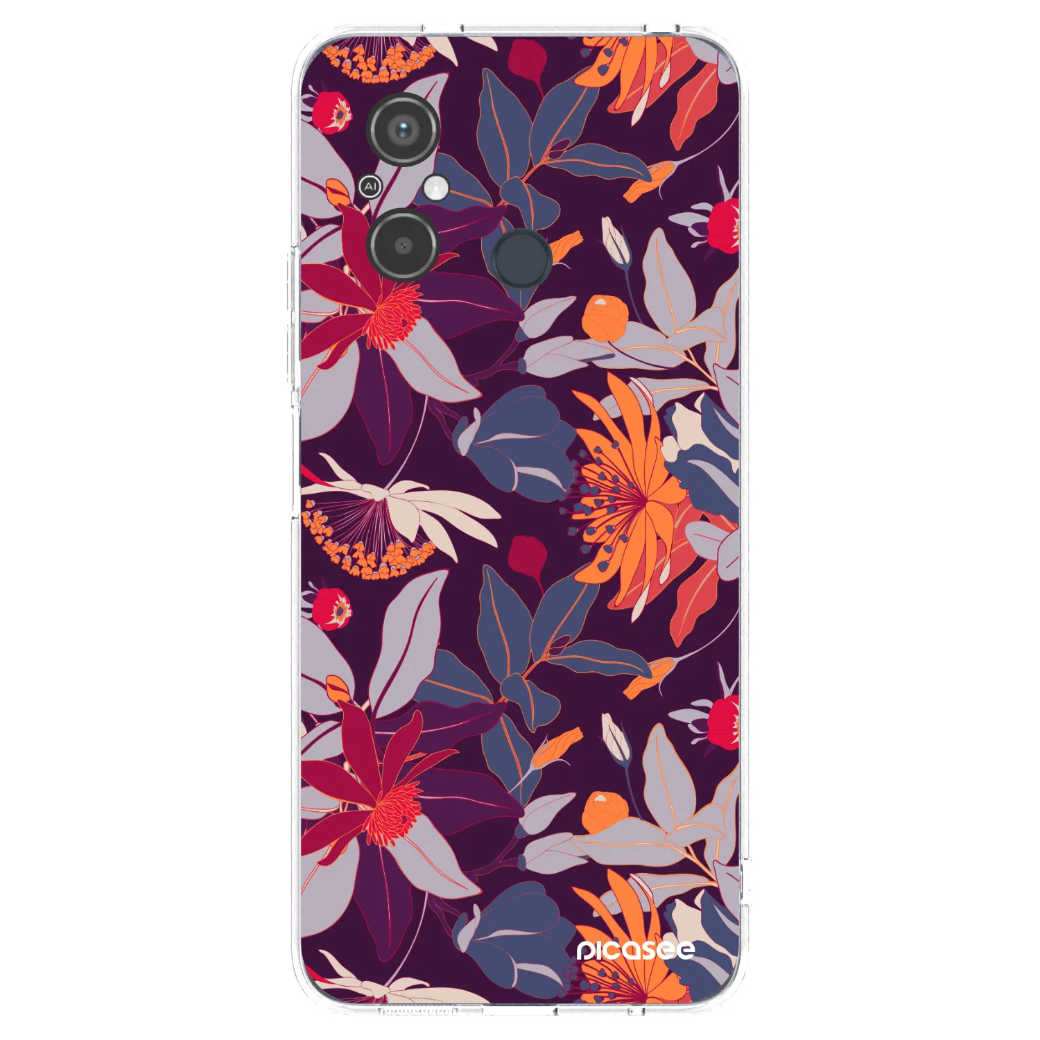 Picasee Xiaomi Redmi 12C Hülle - Transparentes Silikon - Purple Leaf