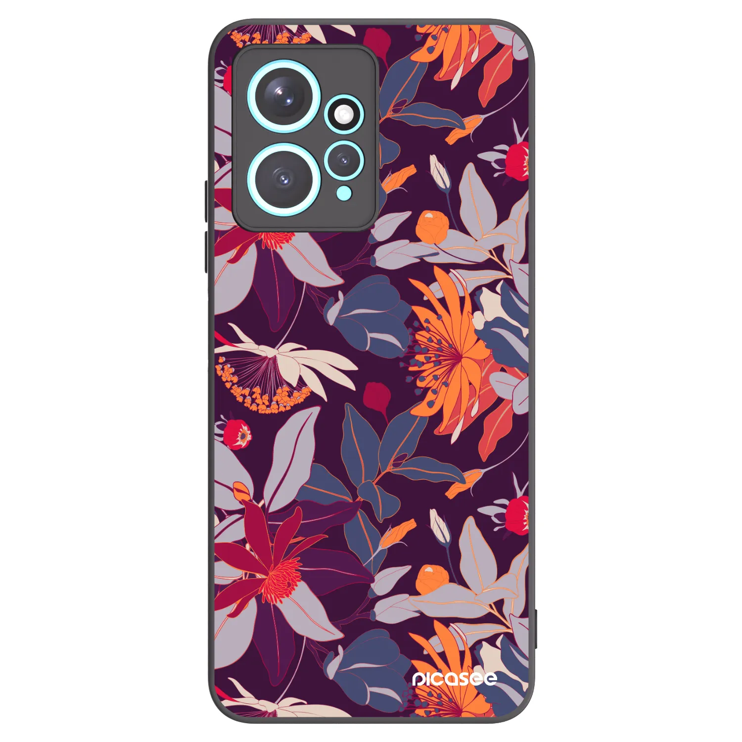 Picasee Xiaomi Redmi Note 12 4G Hülle - Schwarzes Silikon - Purple Leaf